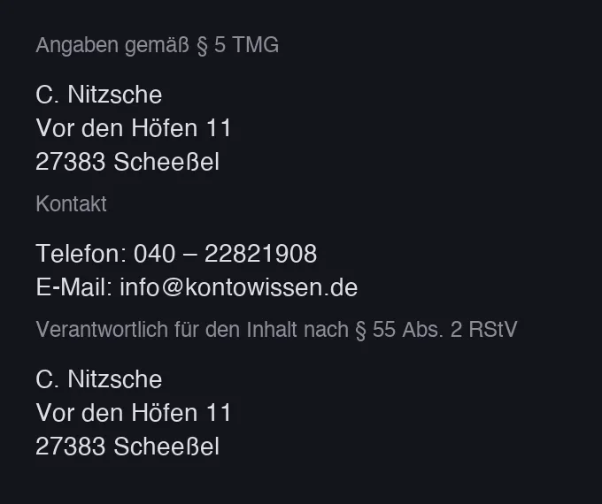 Impressum – Kontaktdaten des Seitenbetreibers