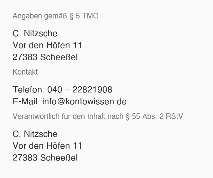 Impressum – Kontaktdaten des Seitenbetreibers